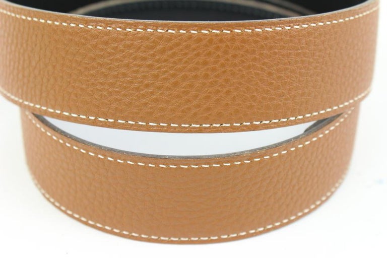 Hermès Size 85 Brown x Black x Silver 32mm Reversible H Logo Belt Kit 74h418s Hermès Size 85 Brown x Black x Silver 32mm Reversible H Logo  main image 3