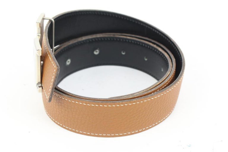 Hermès Size 85 Brown x Black x Silver 32mm Reversible H Logo  display picture 3