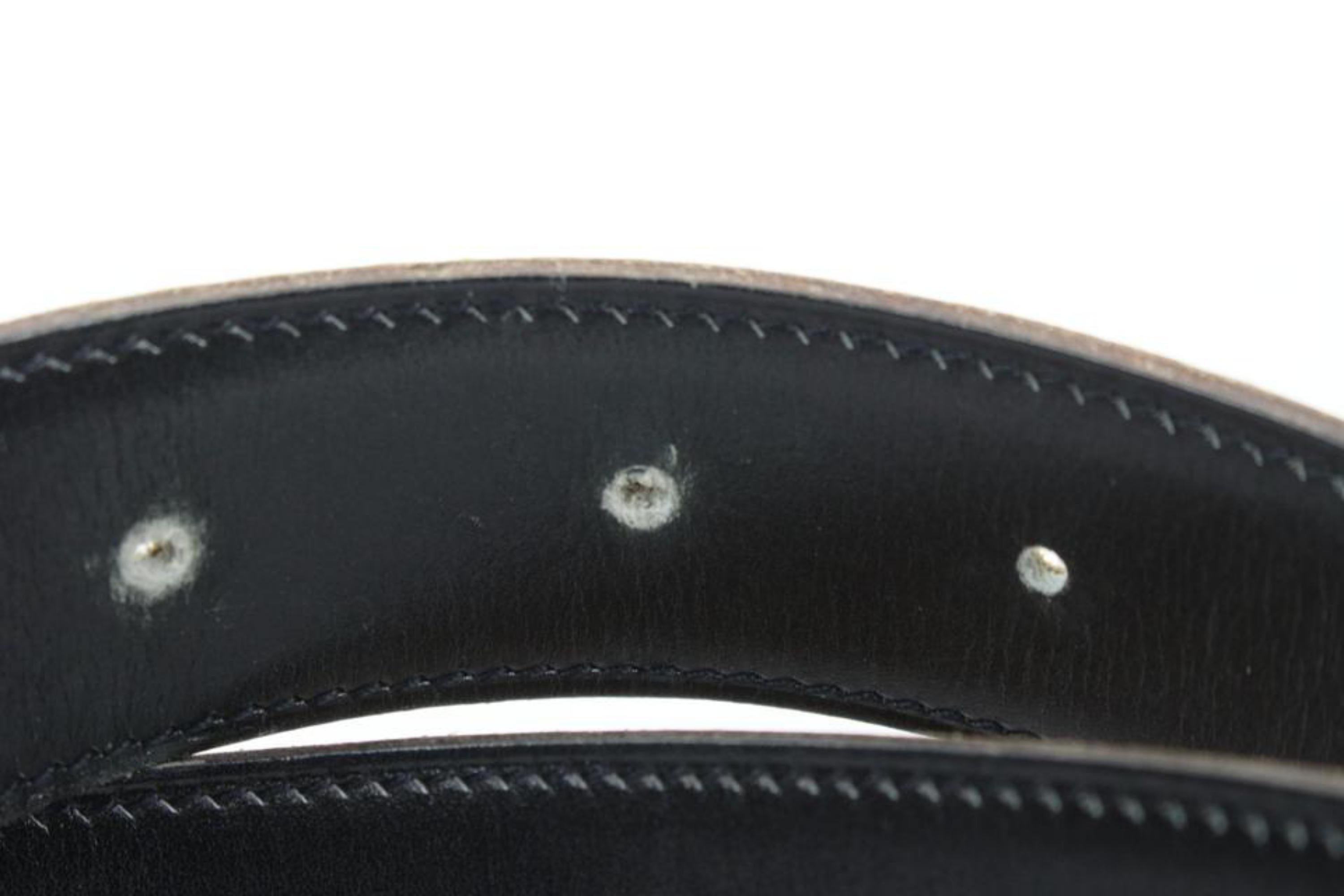 Hermès Size 85 Brown x Black x Silver 32mm Reversible H Logo Belt Kit 74h418s For Sale 3