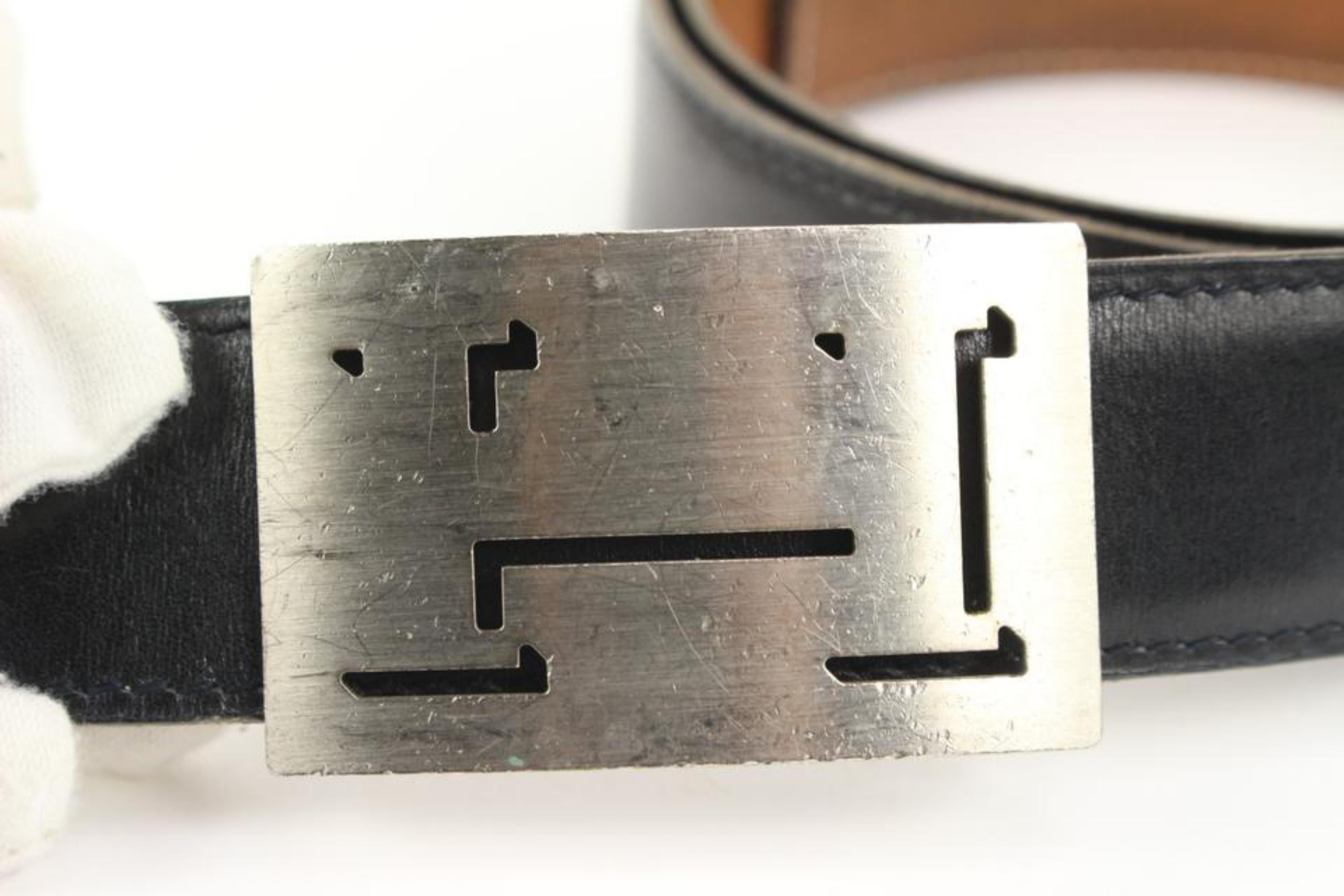 Hermès Size 90 Lucky Outline Shadow Reversible H Logo Belt Kit 53h218s In Fair Condition In Dix hills, NY