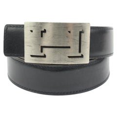 Hermès Size 90 Lucky Outline Shadow Reversible H Logo Belt Kit 53h218s