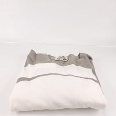 Hermes Size L White Cotton & cashemere "H Ball Club" t-shirt