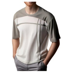 Maglietta Hermes taglia L in cotone e cashemere bianco "H Ball Club".