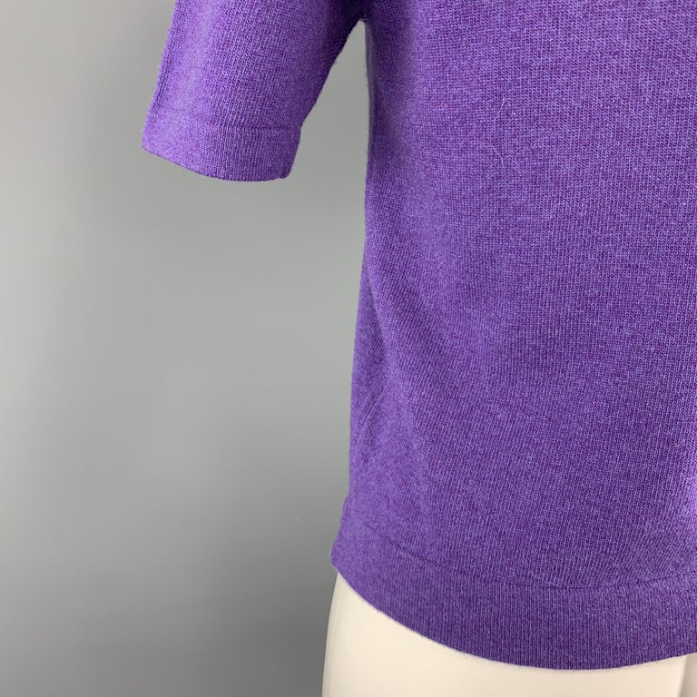 HERMES Size M Purple Cashmere / Viscose Pullover Sweater at 1stDibs