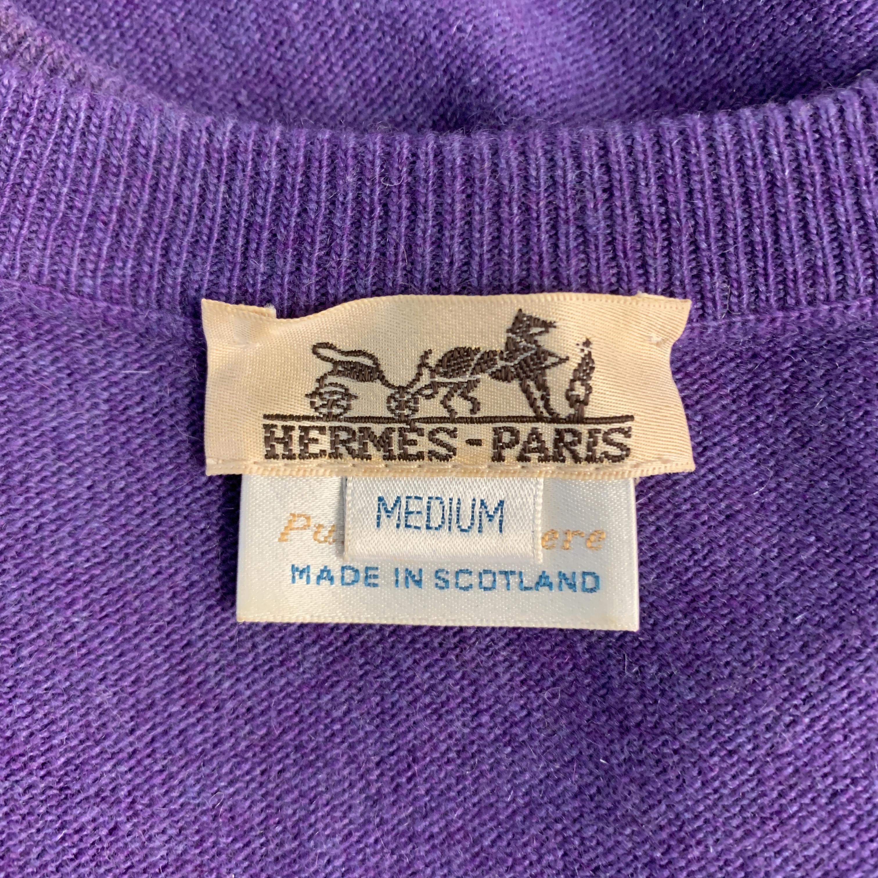 HERMES Size M Purple Cashmere / Viscose Pullover Sweater 3