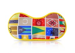 Hermes Sleep Eye Mask Multicolor Silk Petite h Jaune Flag Motif