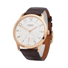 Hermes Slim D'Hermes 18k Rose Gold W041762WW00 Wristwatch