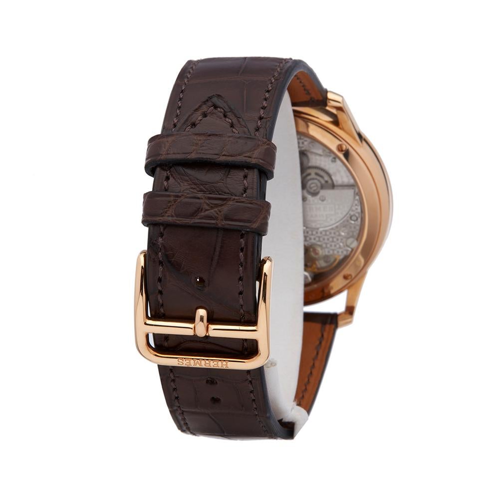 Men's Hermes Slim D'Hermes 18k Rose Gold W041762WW00 Wristwatch