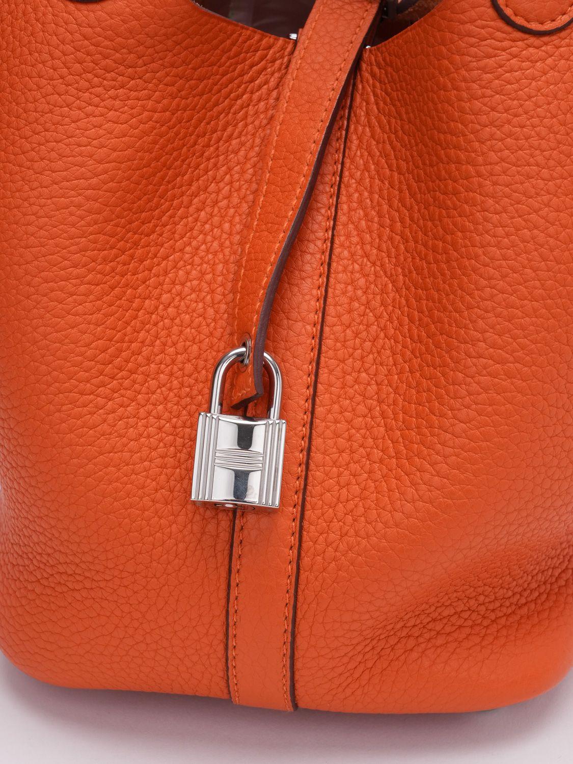 Women's Hermès SM Orange Picotin Lock Handbag