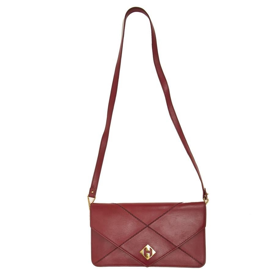 Brown Hermes Small Bag or Clutch In Red Leather