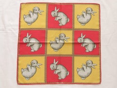 Hermès Small Carré Gavroche Pocket Square Rabbit Duck Illusion Silk Scarf