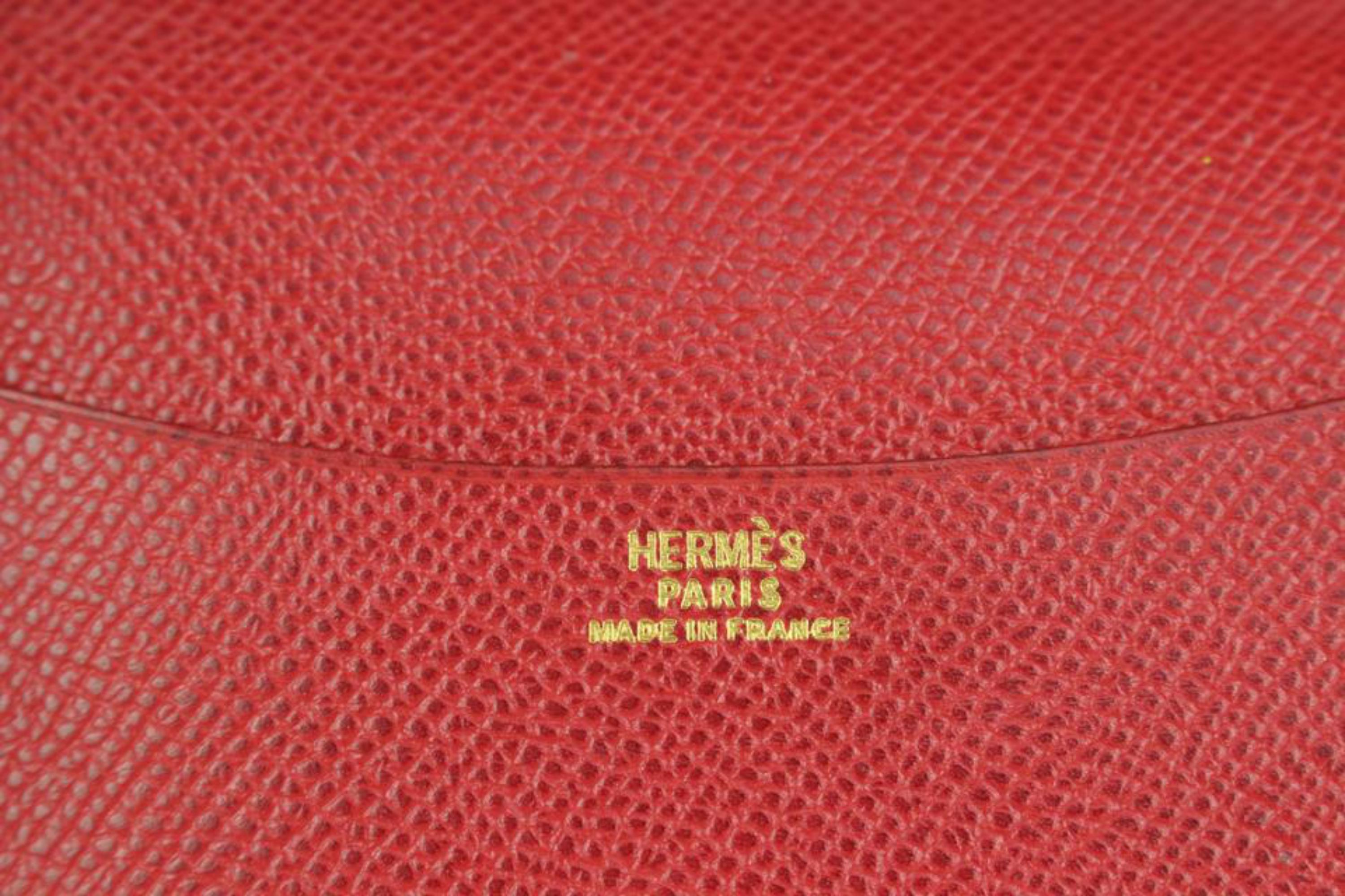 Hermès Petit agenda en cuir rouge Epsom 1020h36 en vente 6