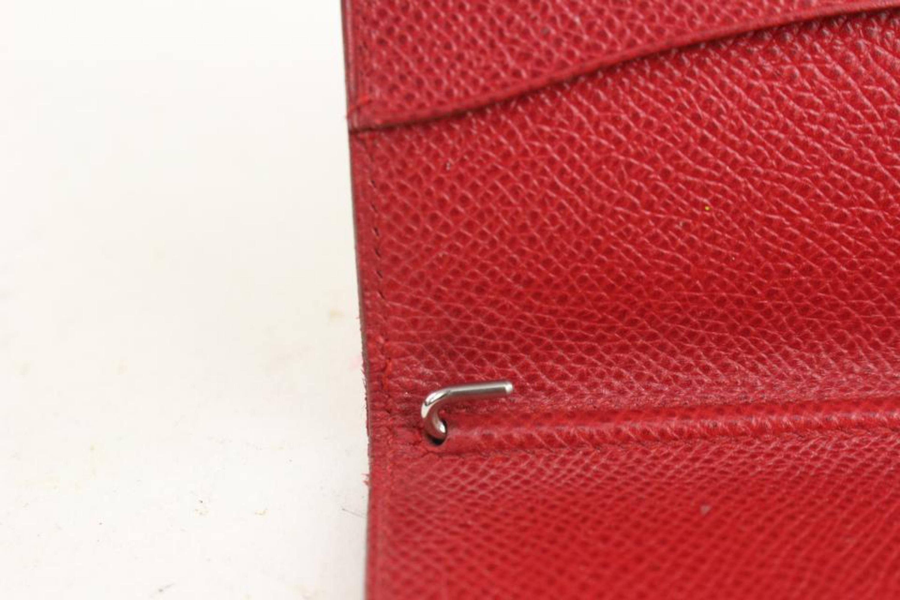 Rouge Hermès Petit agenda en cuir rouge Epsom 1020h36 en vente