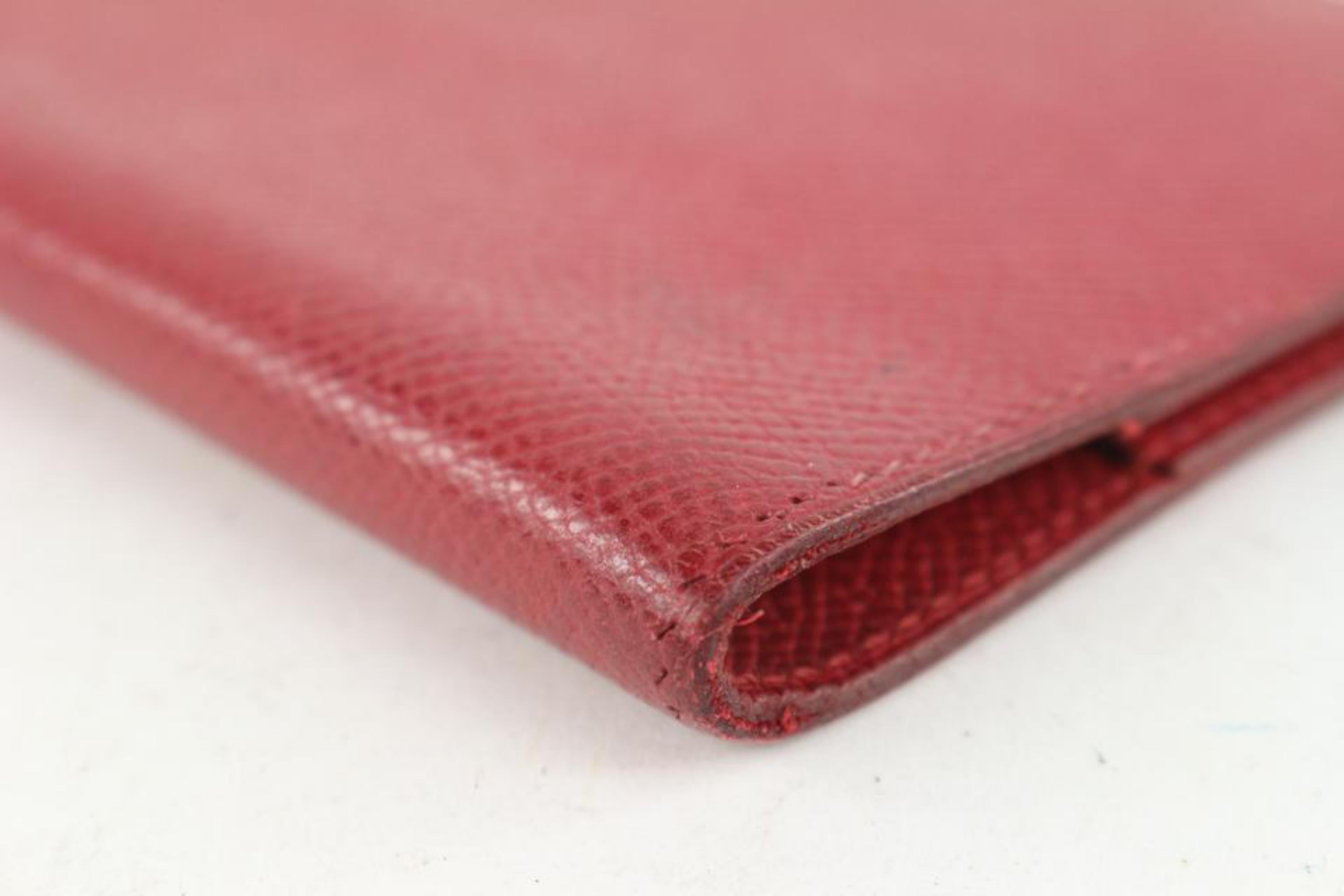 Hermès Petit agenda en cuir rouge Epsom 1020h36 Unisexe en vente