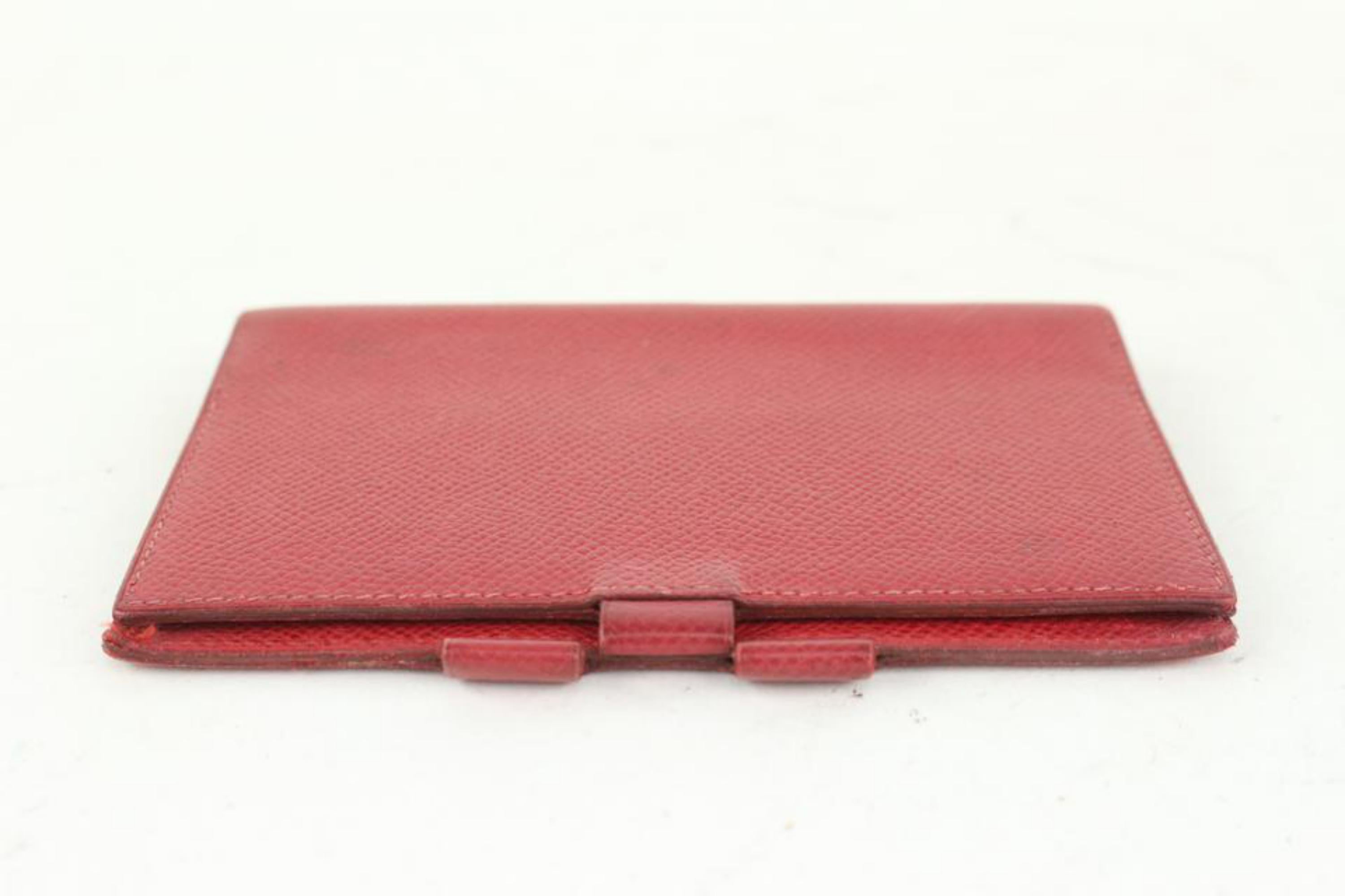 Hermès Petit agenda en cuir rouge Epsom 1020h36 en vente 1