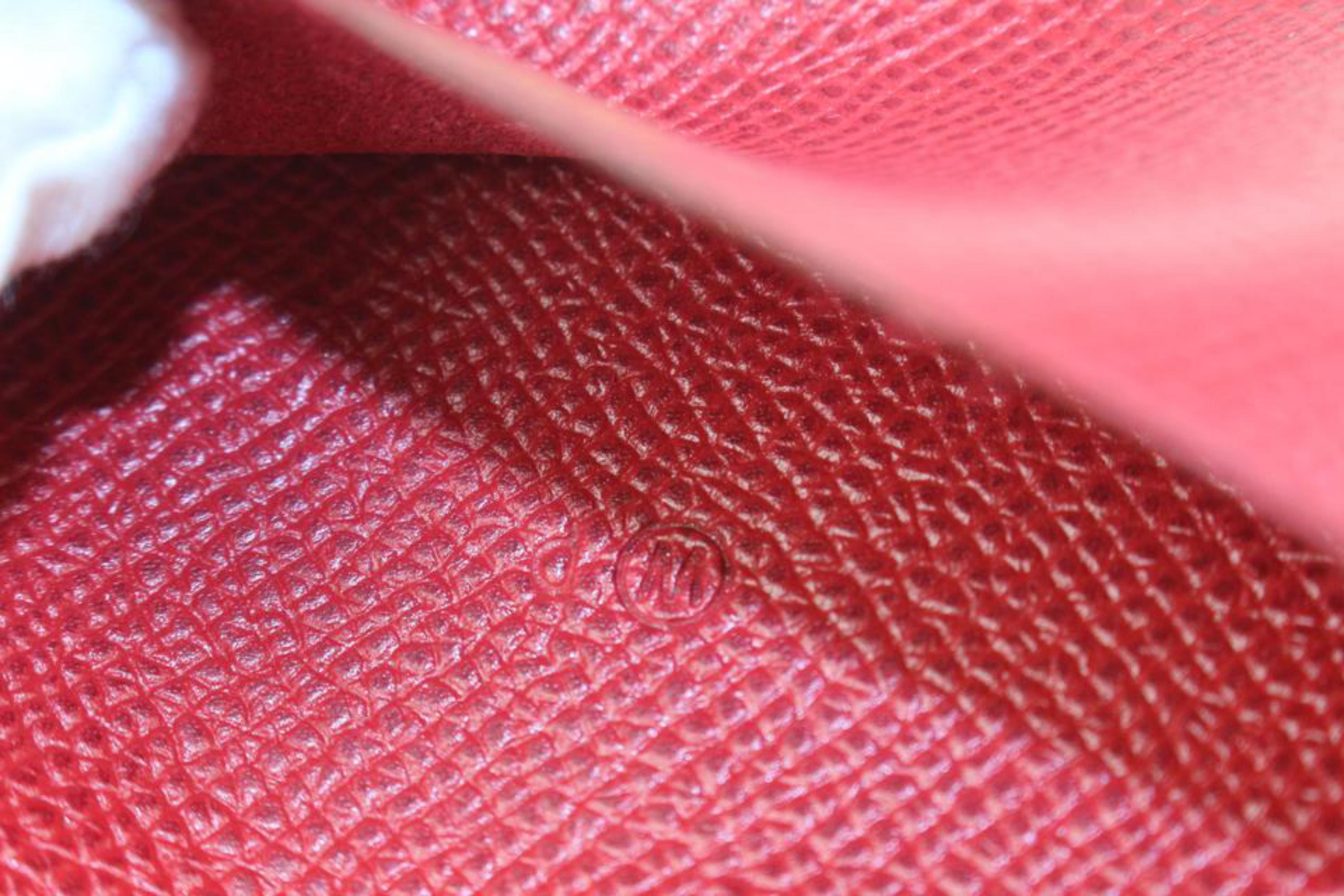 Hermès Petit agenda en cuir rouge Epsom 1020h36 en vente 3