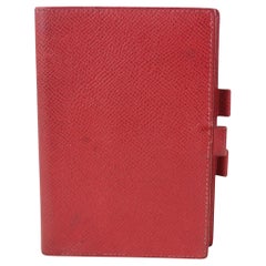 Hermès Petit agenda en cuir rouge Epsom 1020h36