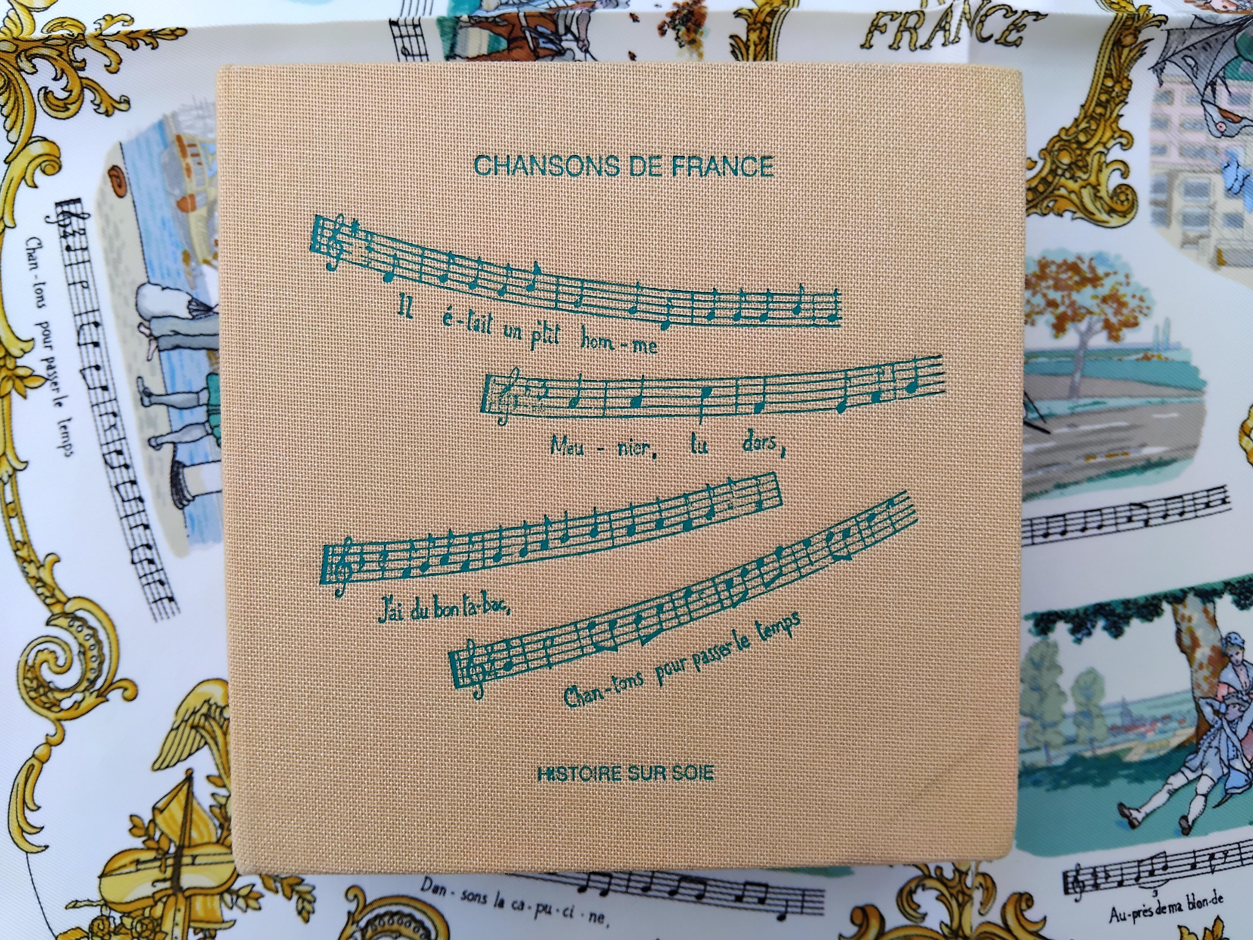Hermès Kleiner Schal Gavroche Chansons de France LeDoux in Box im Angebot 8