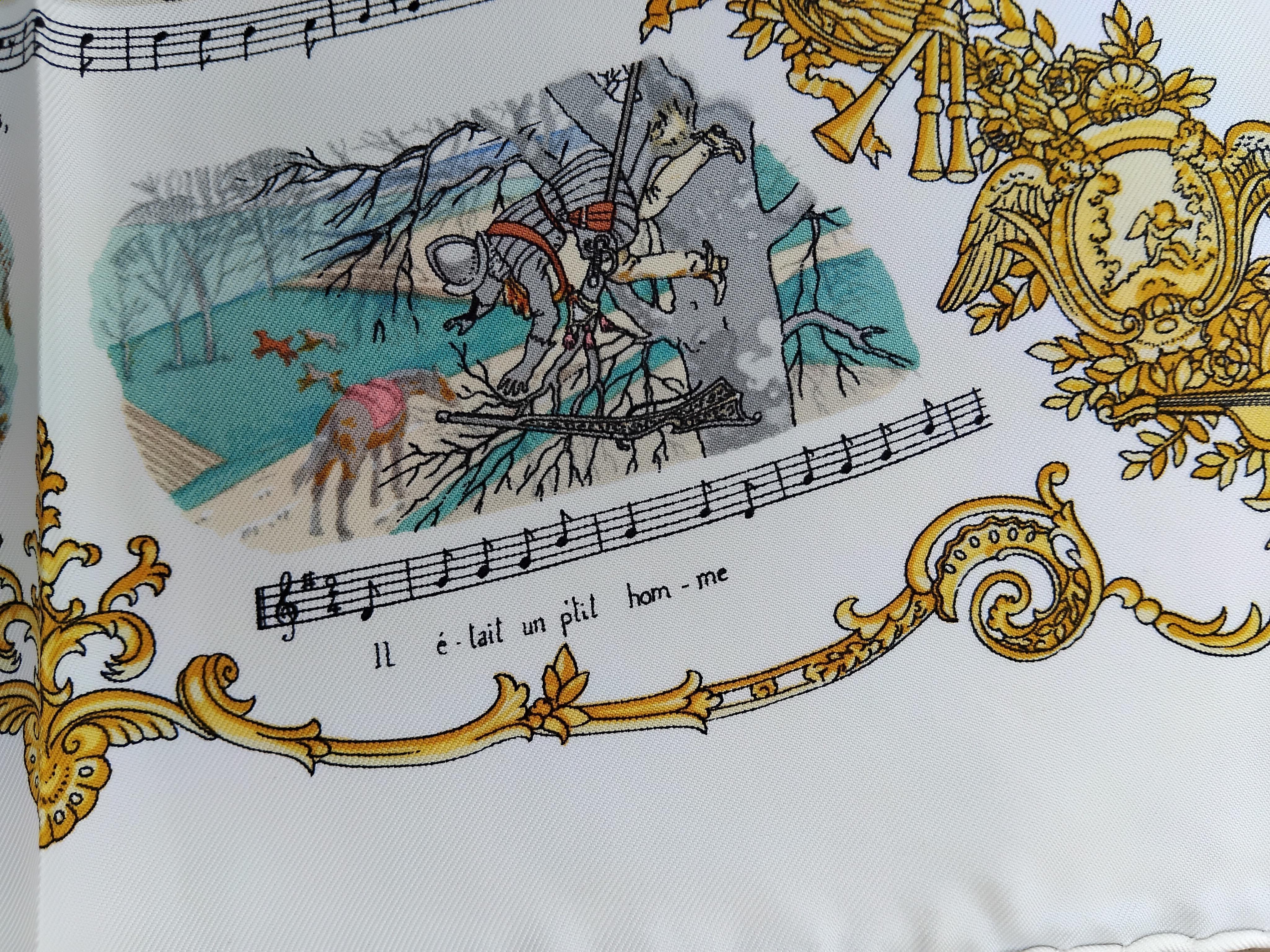 Hermès Kleiner Schal Gavroche Chansons de France LeDoux in Box im Angebot 4