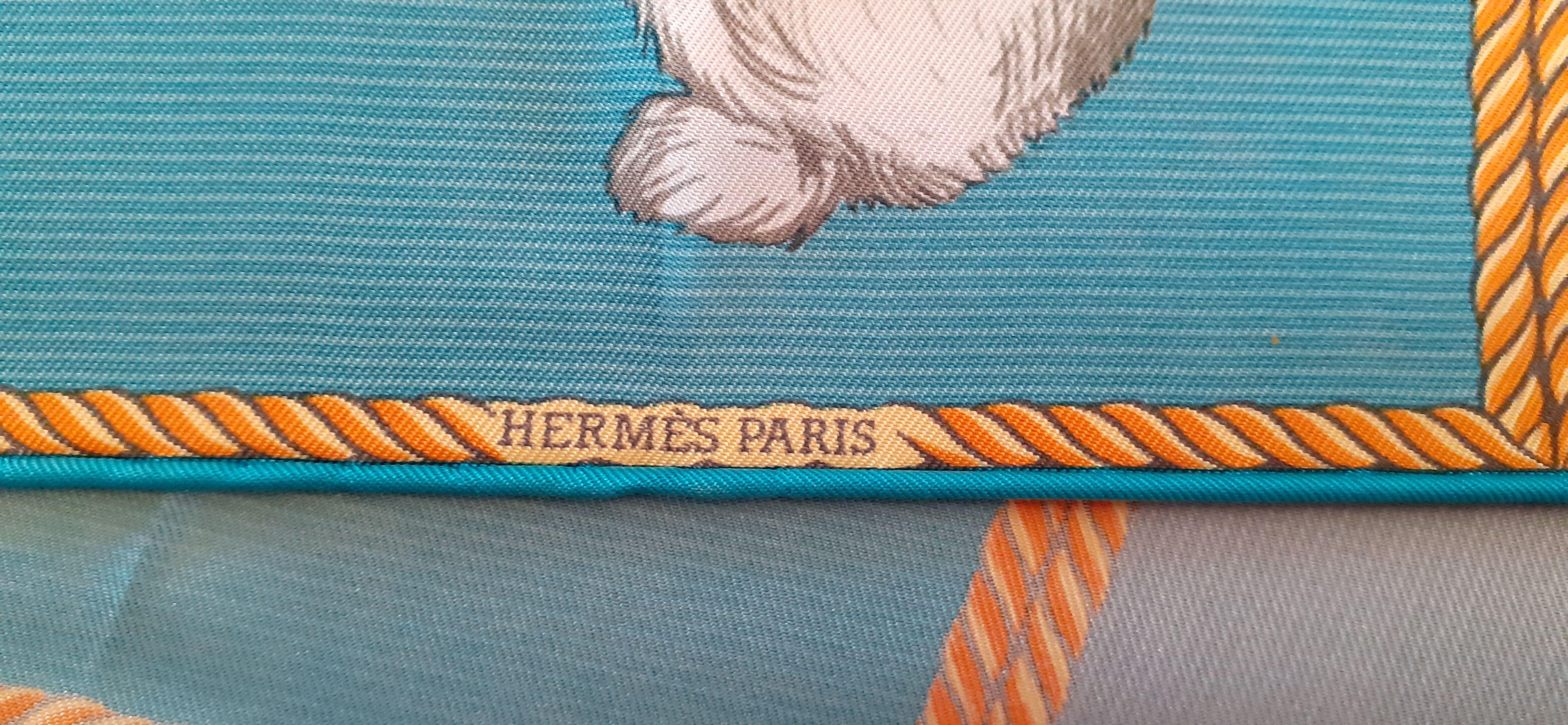 Hermès Small Silk Scarf Gavroche Pocket Square Rabbit Duck Illusion 42 cm 1
