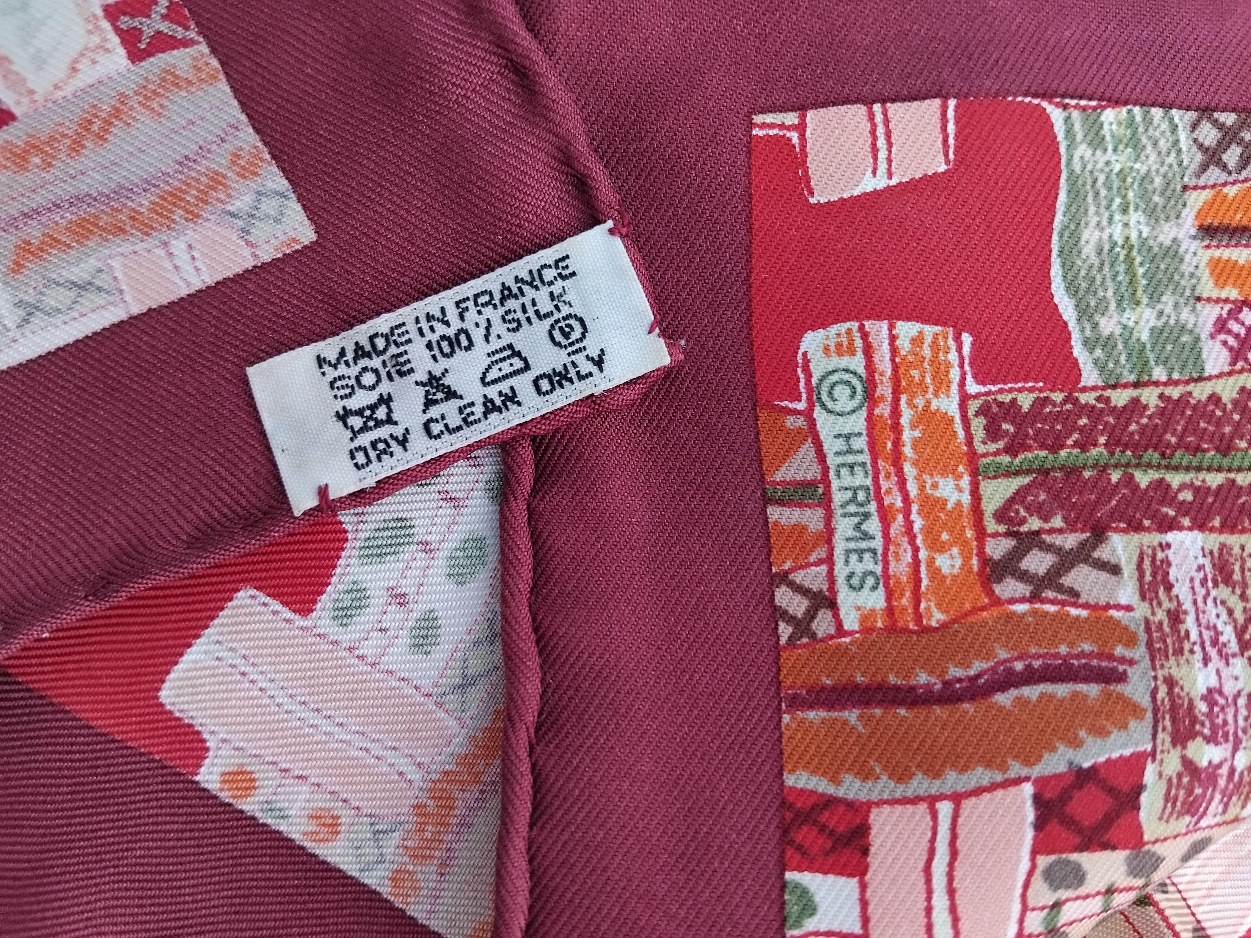 Hermès Small Silk Scarf Bolduc au Carre Rubans by C. Hartmann Gavroche 42 cm 1