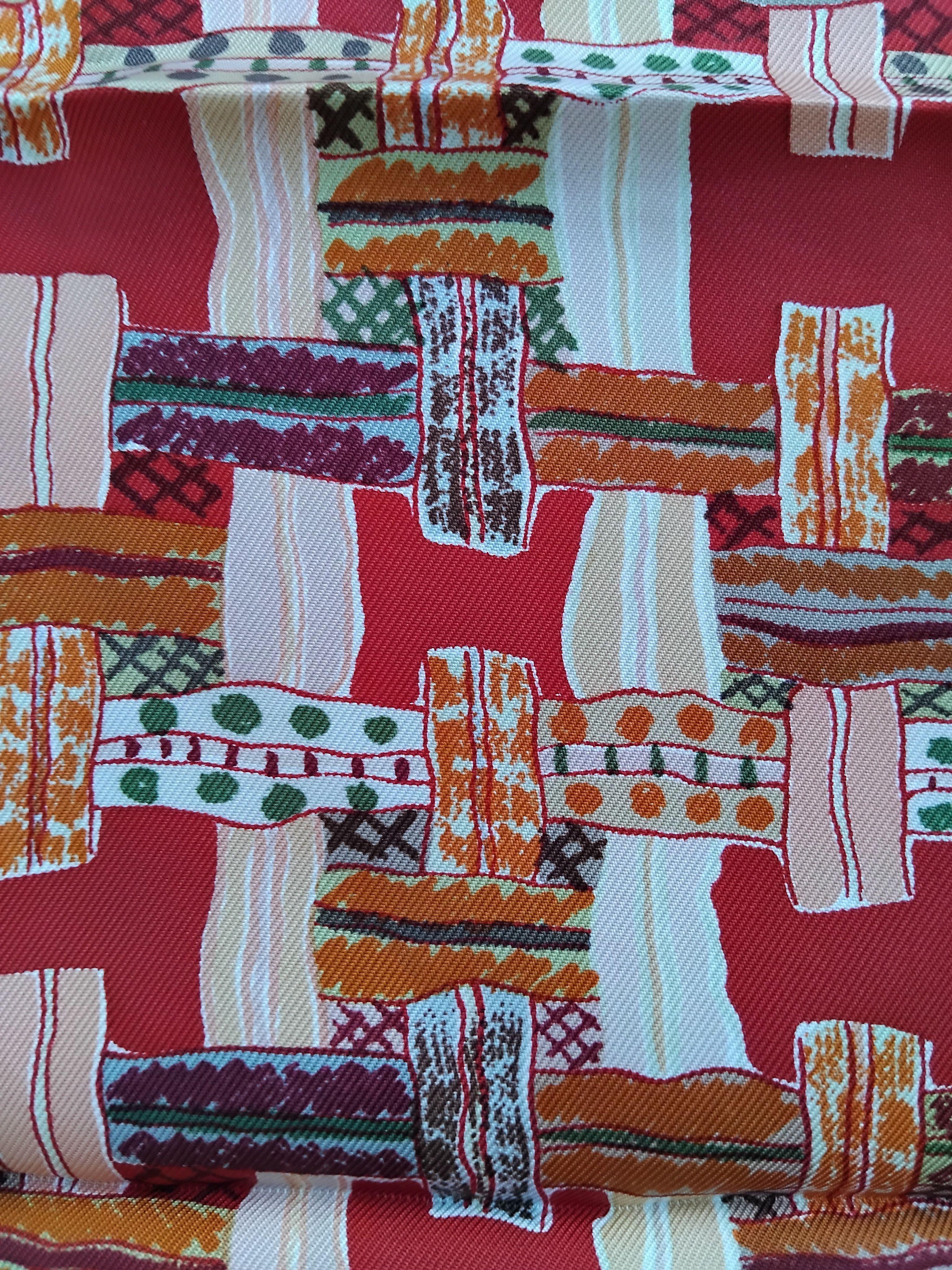 Hermès Small Silk Scarf Bolduc au Carre Rubans by C. Hartmann Gavroche 42 cm  For Sale 3