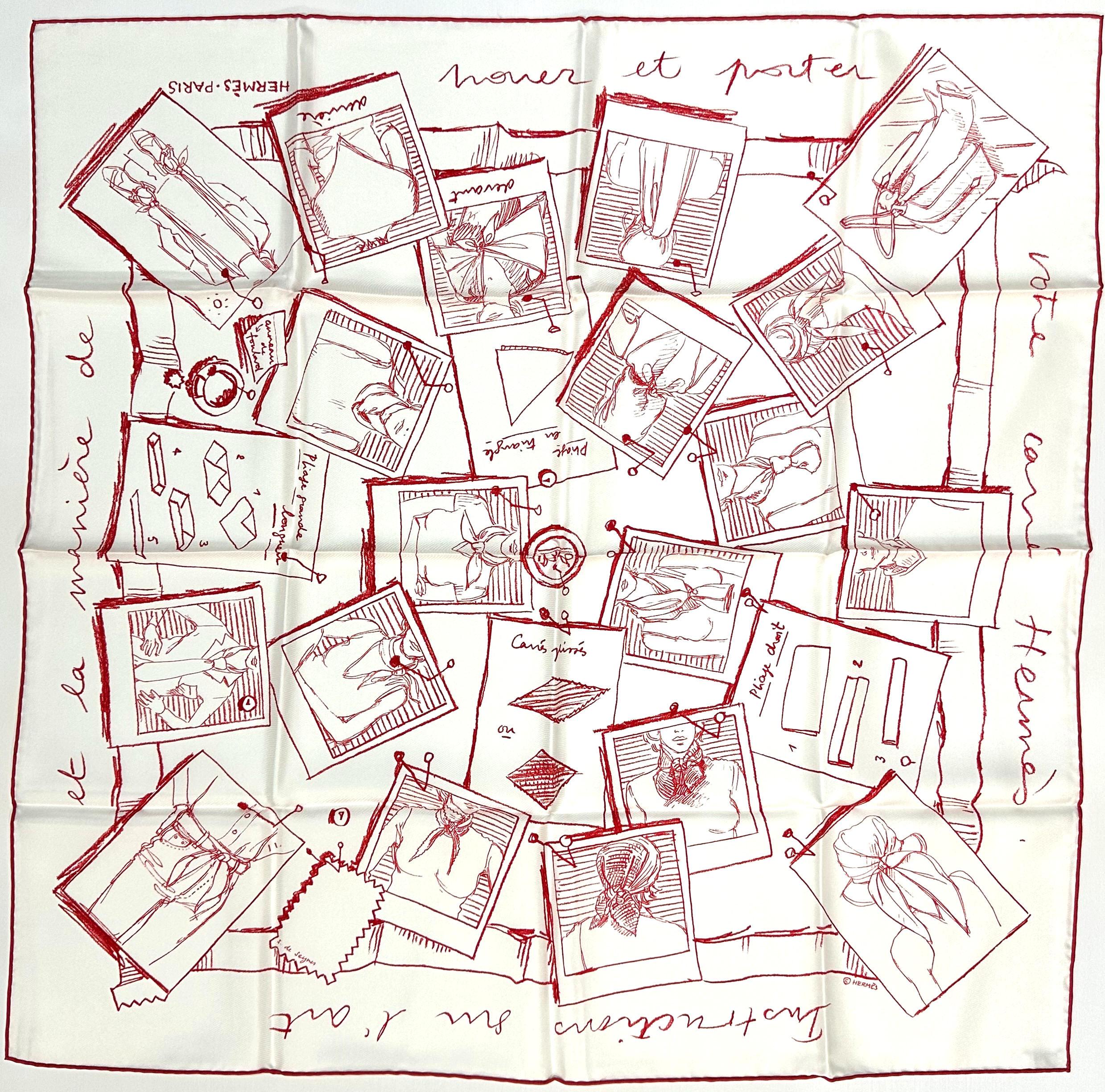Hermes Small Silk Scarf, Instructions sur l Art For Sale 1