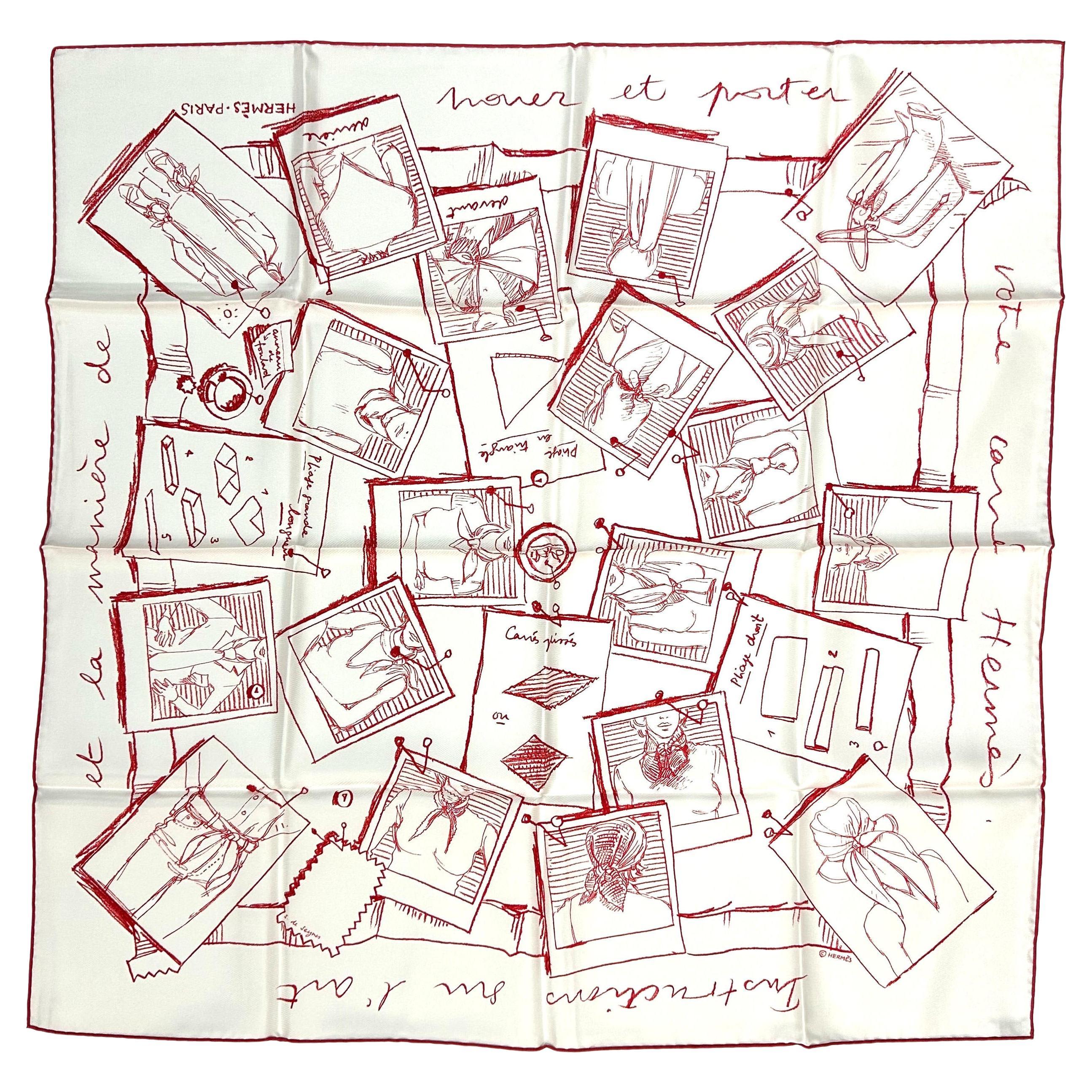 Hermes Small Silk Scarf, Instructions sur l Art For Sale