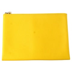 Hermès Small Yellow Leather Clutch Bag 