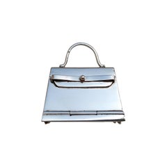 Hermès Smallest Kelly Bag Pill Box Sterling Silver with Mirror