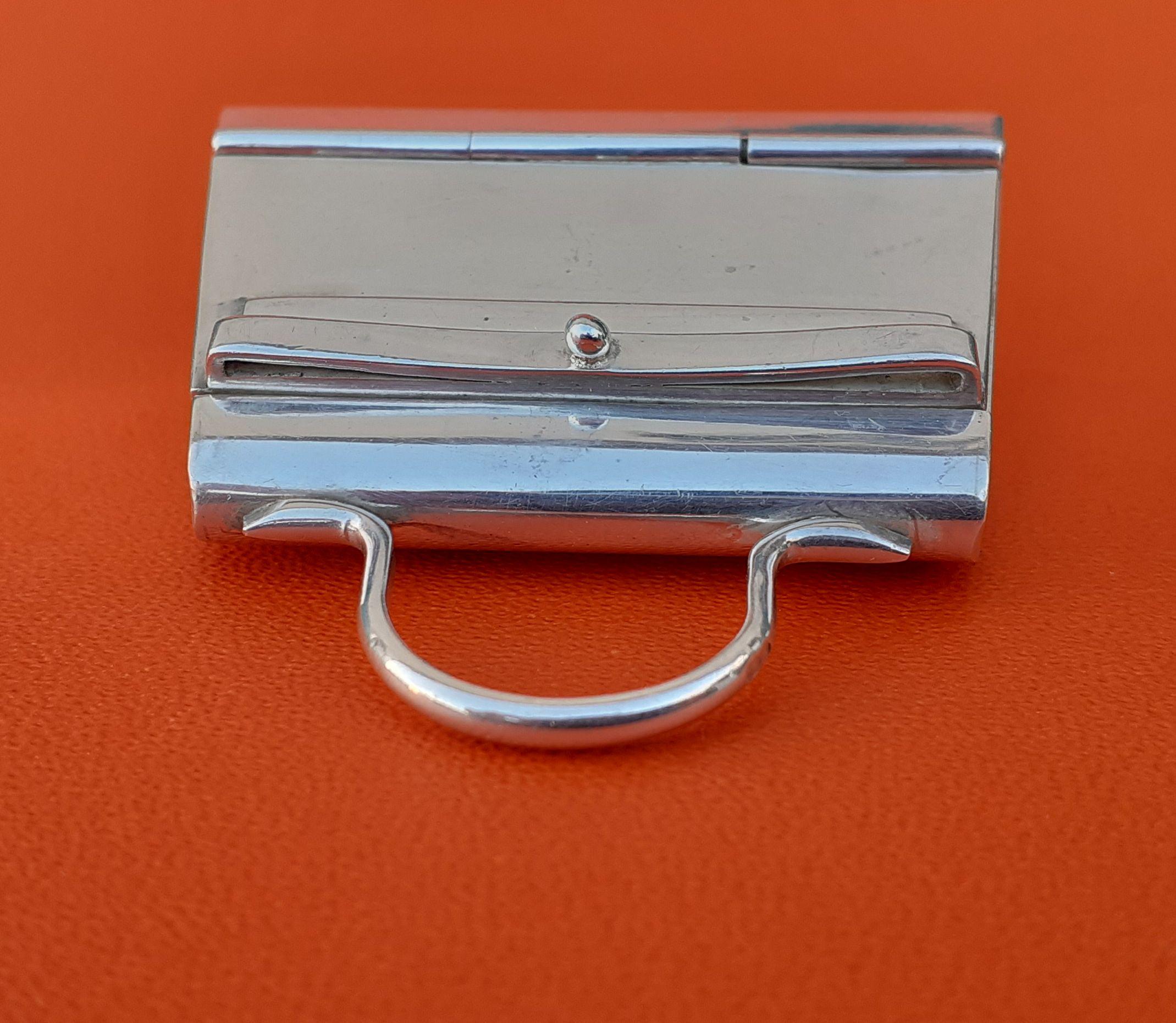 Hermès Smallest Mini Kelly Bag Ever Pill or Photo Box Sterling Silver RARE 6