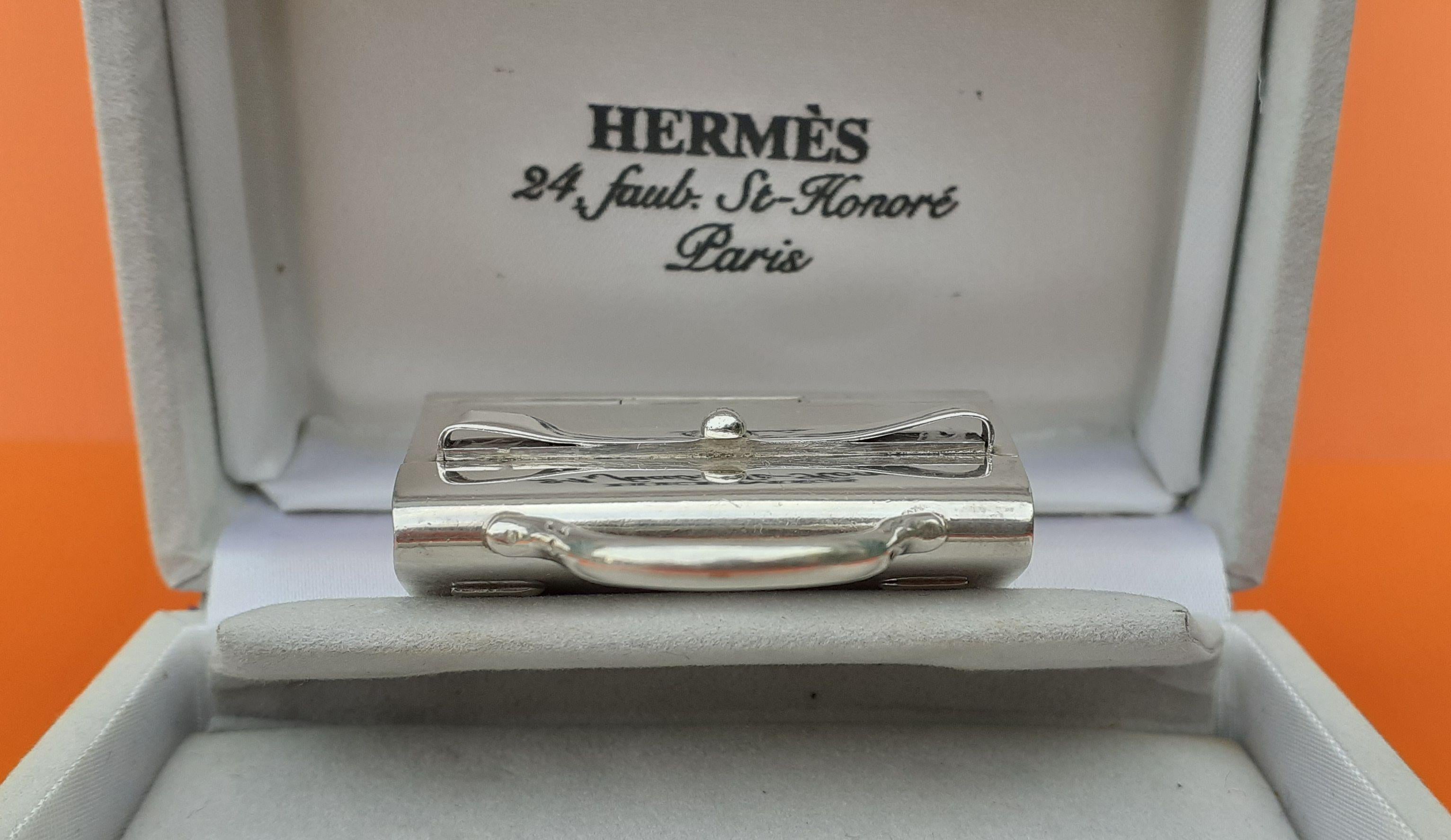 Hermès Smallest Mini Kelly Bag Ever Pill or Photo Box Sterling Silver RARE 9