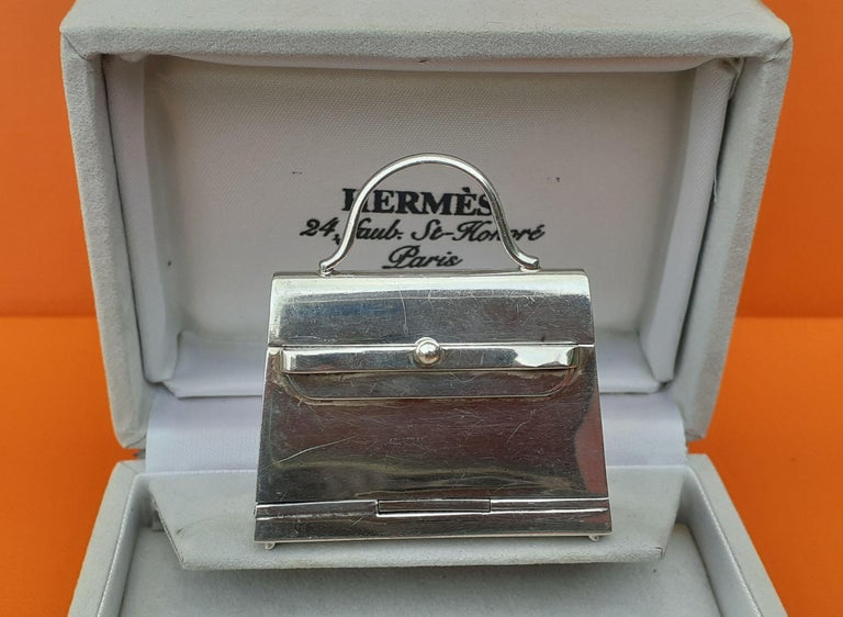 Hermès Smallest Mini Kelly Bag Ever Pill or Photo Box Sterling Silver