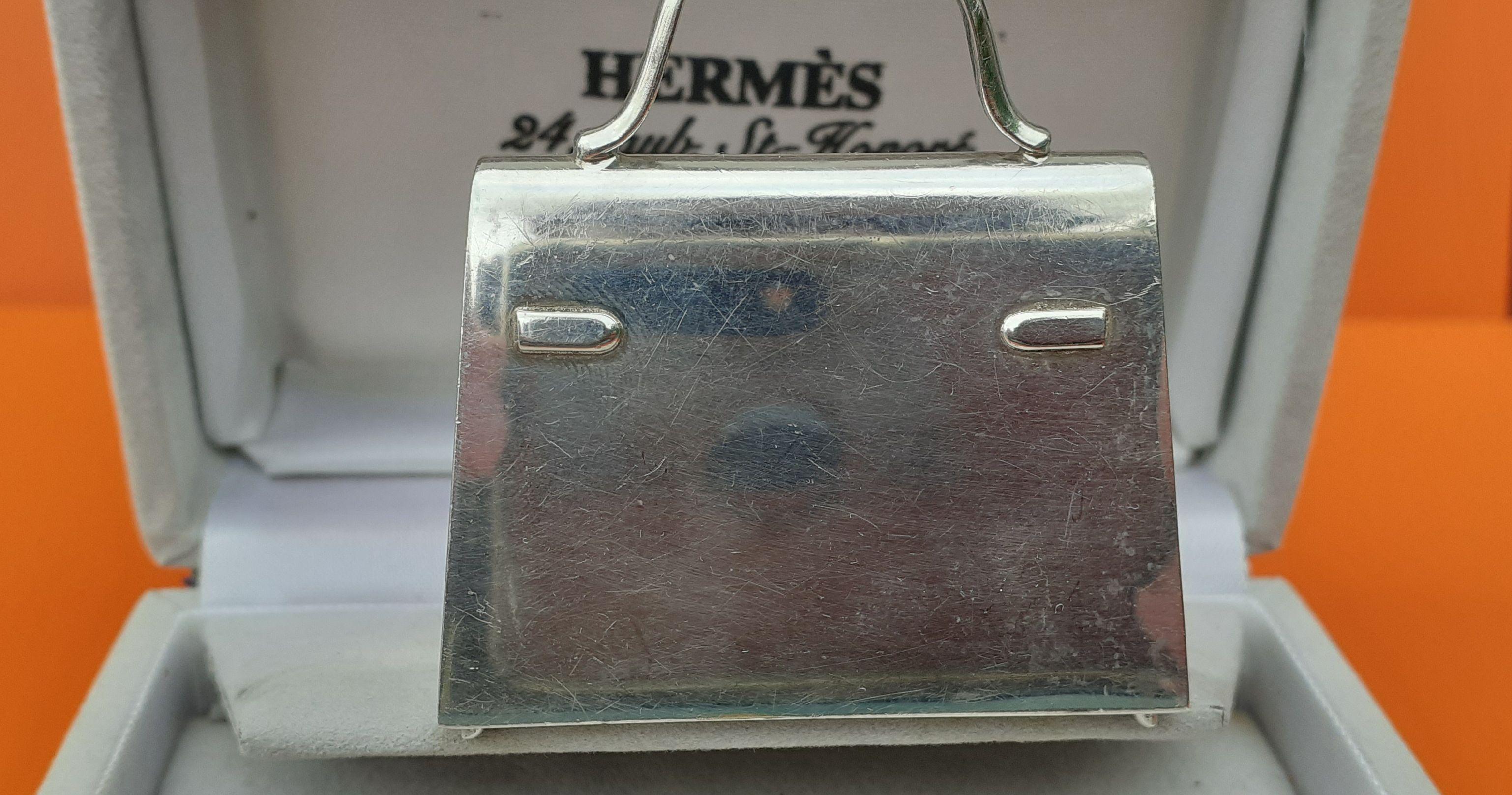 Hermès Smallest Mini Kelly Bag Ever Pill or Photo Box Sterling Silver RARE 3