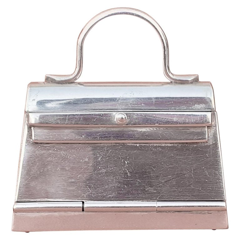 Hermès Smallest Mini Kelly Bag Ever Pill or Photo Box Sterling Silver
