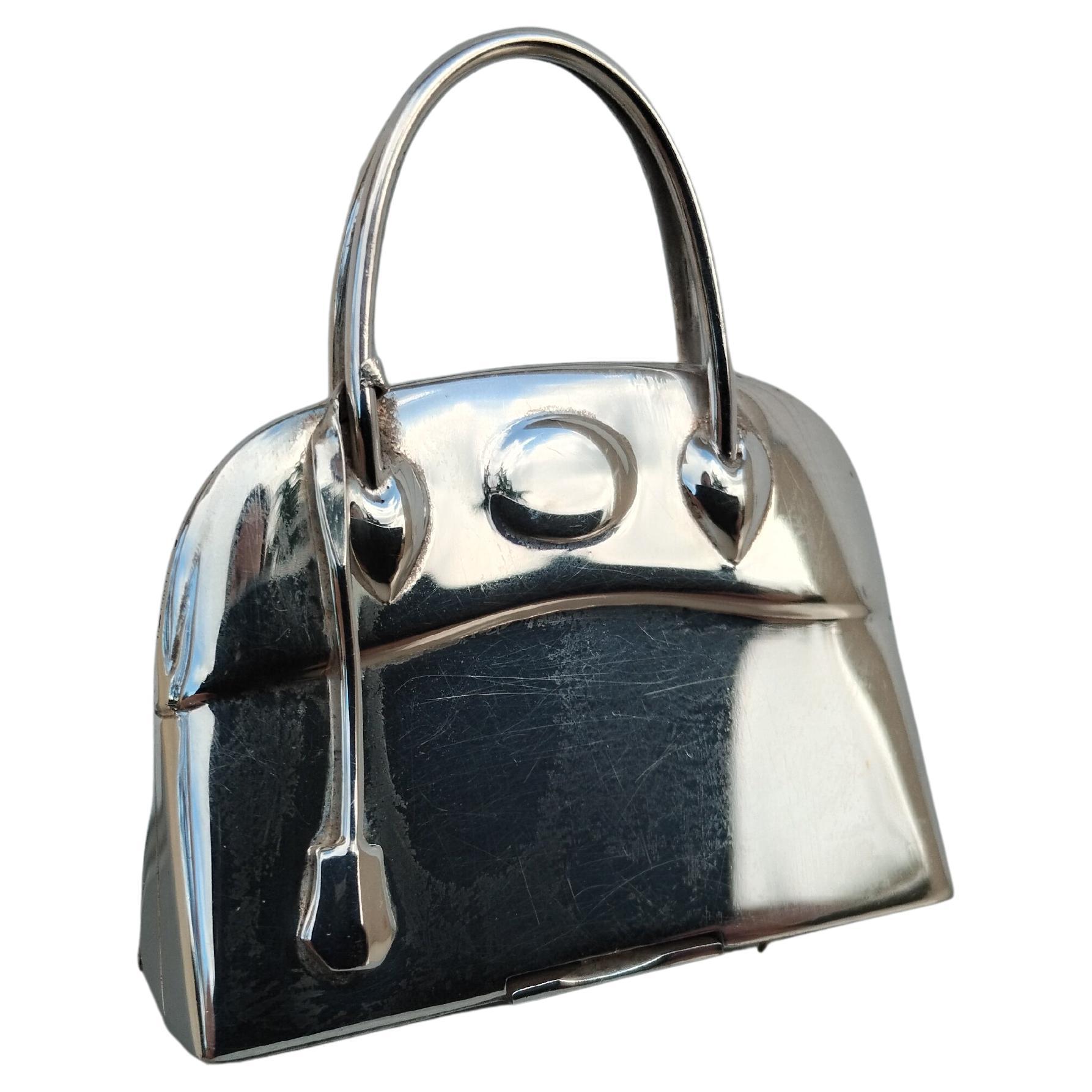Hermès Smallest Mini Micro Bolide Bag Pill Box Sterling Silver For Sale 8