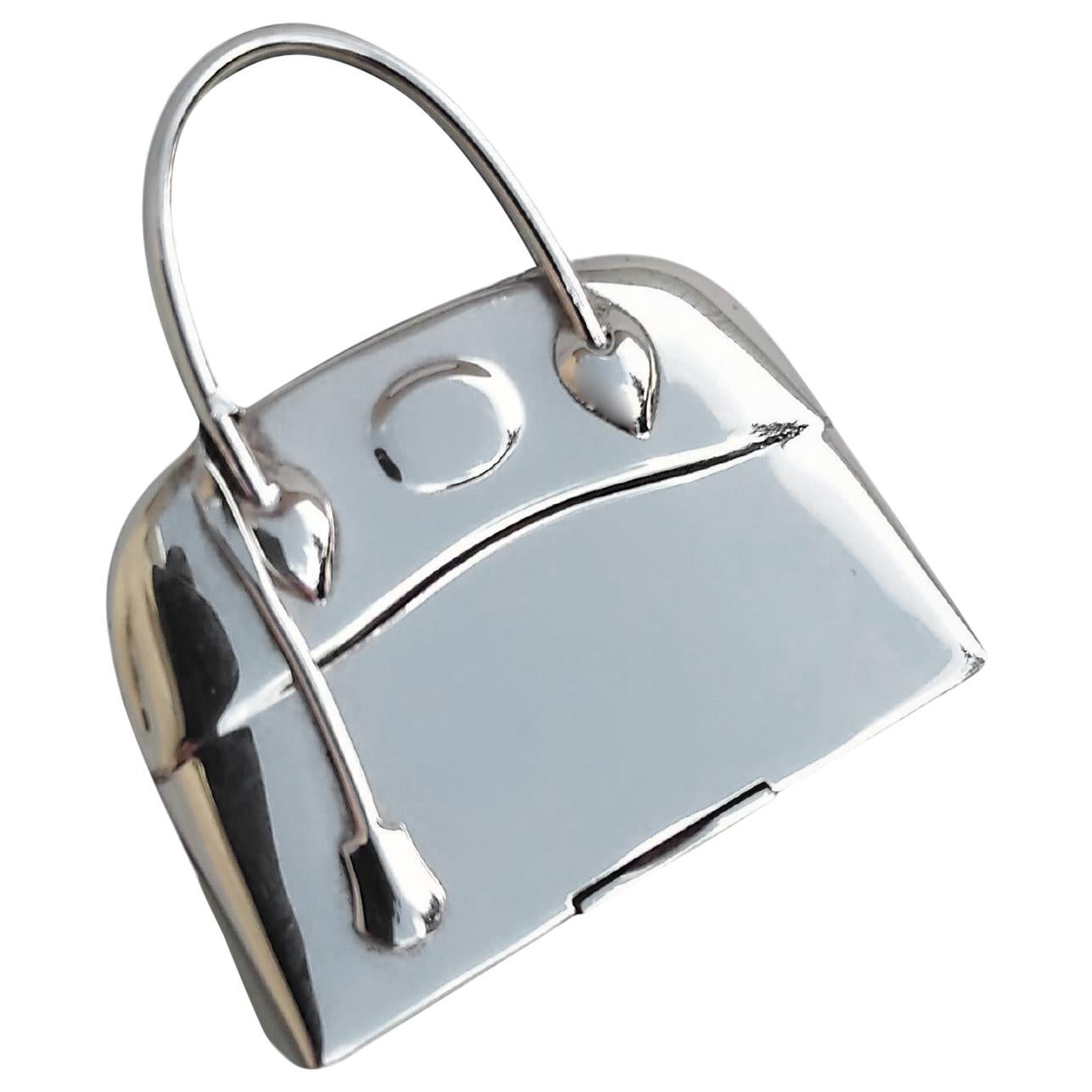 Hermès Smallest Mini Micro Bolide Bag Pill Box Sterling Silver For Sale 5