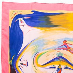 Hermes Smiles in Third Millenary by I A K Sefedin Silk Scarf (Écharpe en soie)
