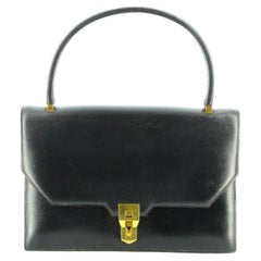 Hermès Glattleder Schwarz 1960 Tasche
