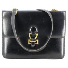 Hermes Smooth Black Leather Bag