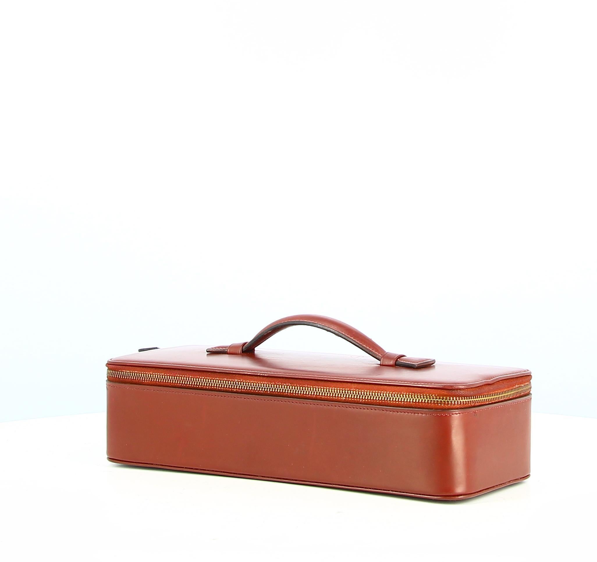 Hermes Smooth Leather Jewelry Box In Good Condition In PARIS, FR