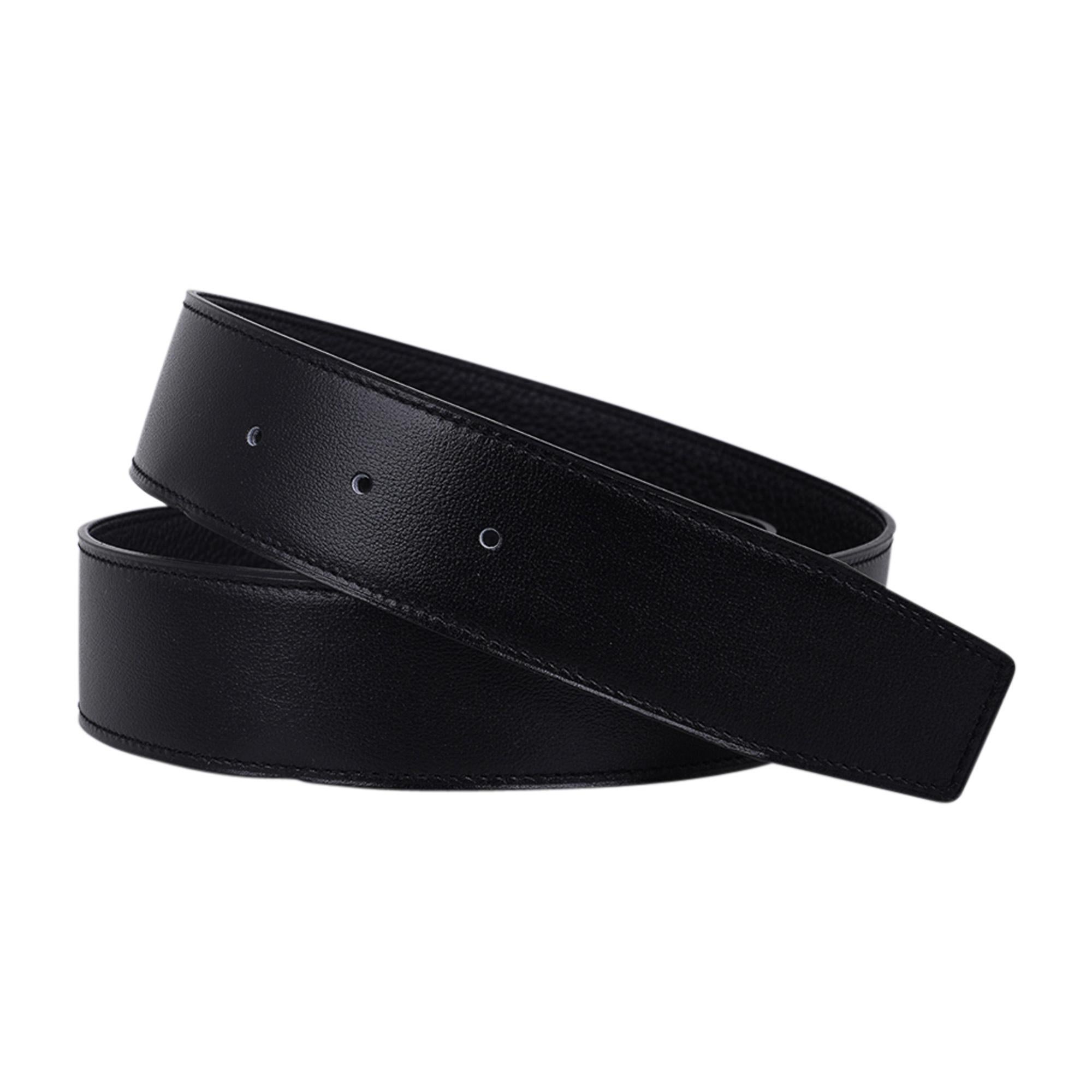 Hermes So Black Box Leather Belt H Constance 38 mm Reversible 85 1