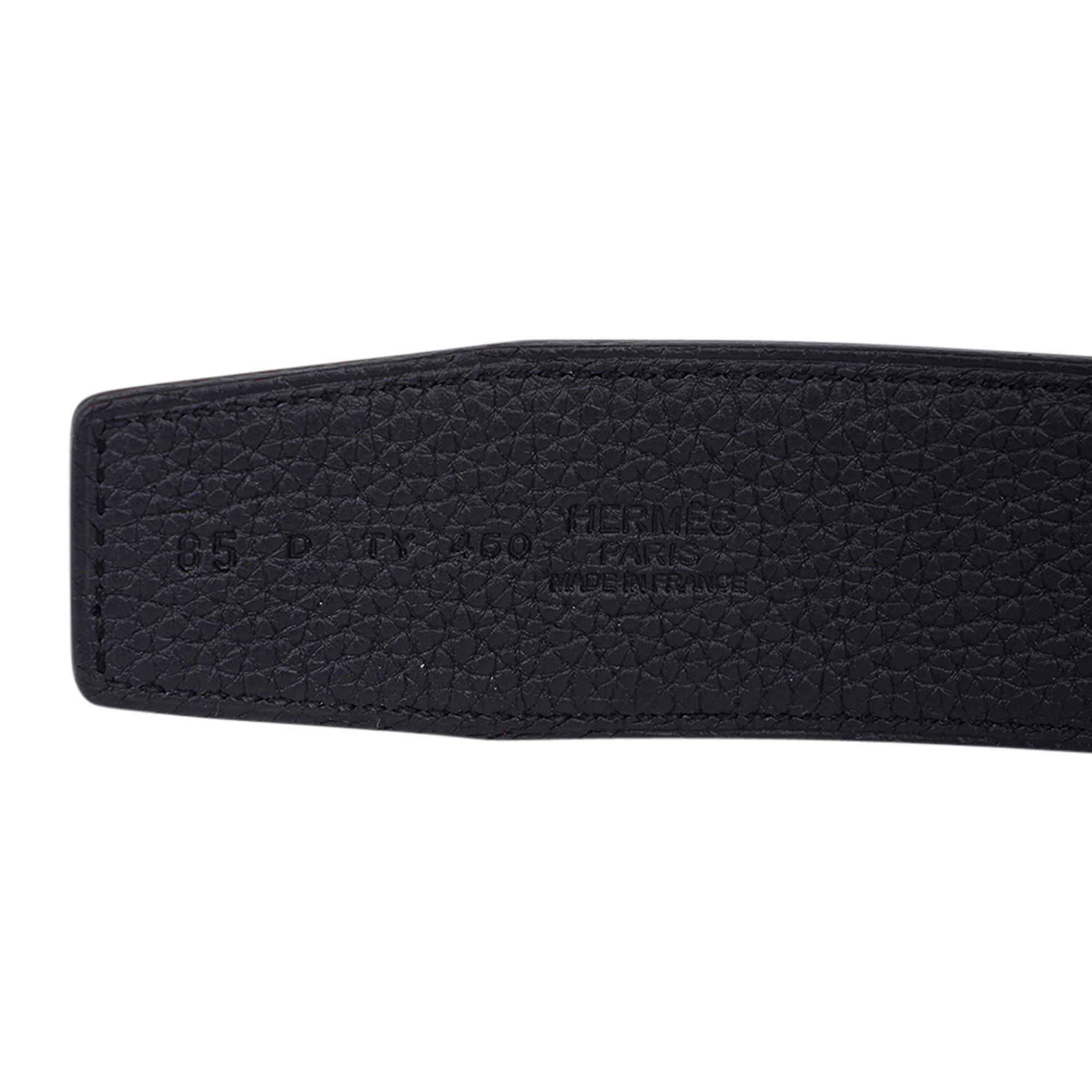 Hermes So Black Box Leather Belt H Constance 38 mm Reversible 85 2