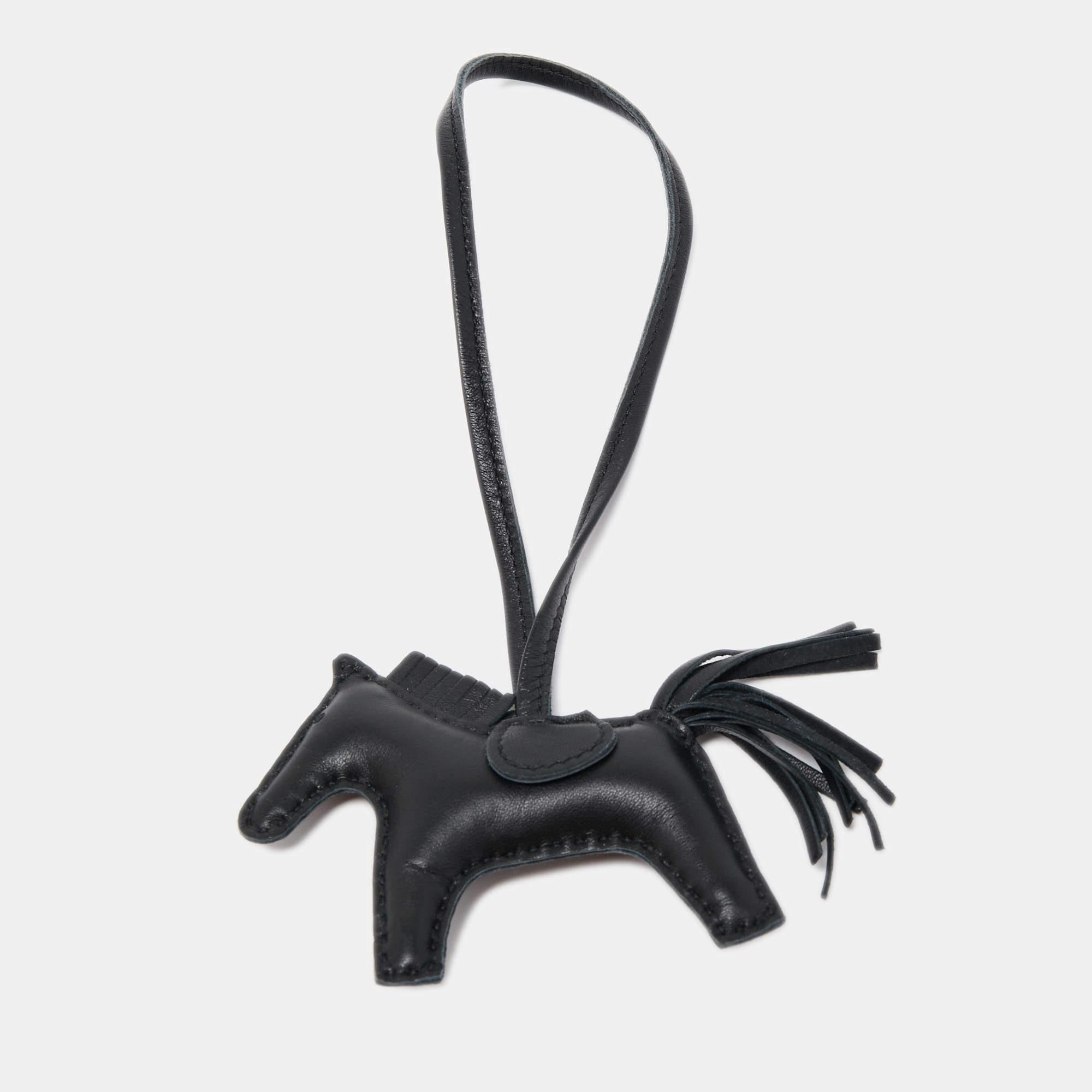 Women's Hermes So Black Milo Leather GriGri Rodeo Bag Charm PM