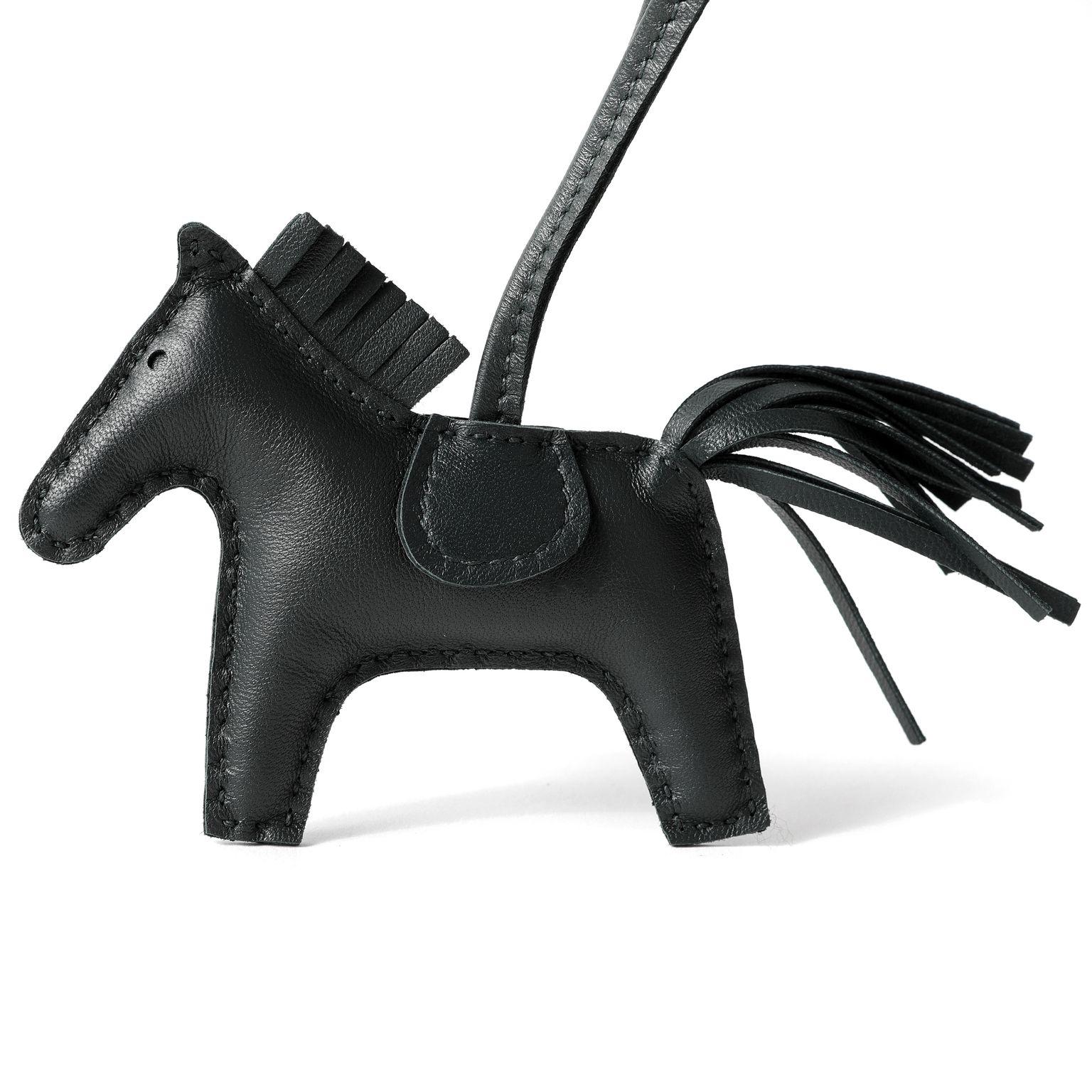 Hermès So Black Rodeo Leather Bag Charm In New Condition For Sale In Palm Beach, FL