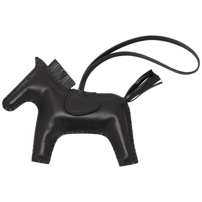 Hermes Limited Edition So Black Rodeo Horse MM Bag Charm For Sale at 1stDibs