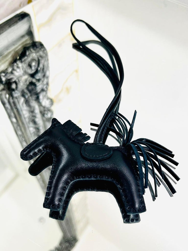 Hermes So Black Rodeo Pegasus Leather Bag Charm PM For Sale at 1stDibs