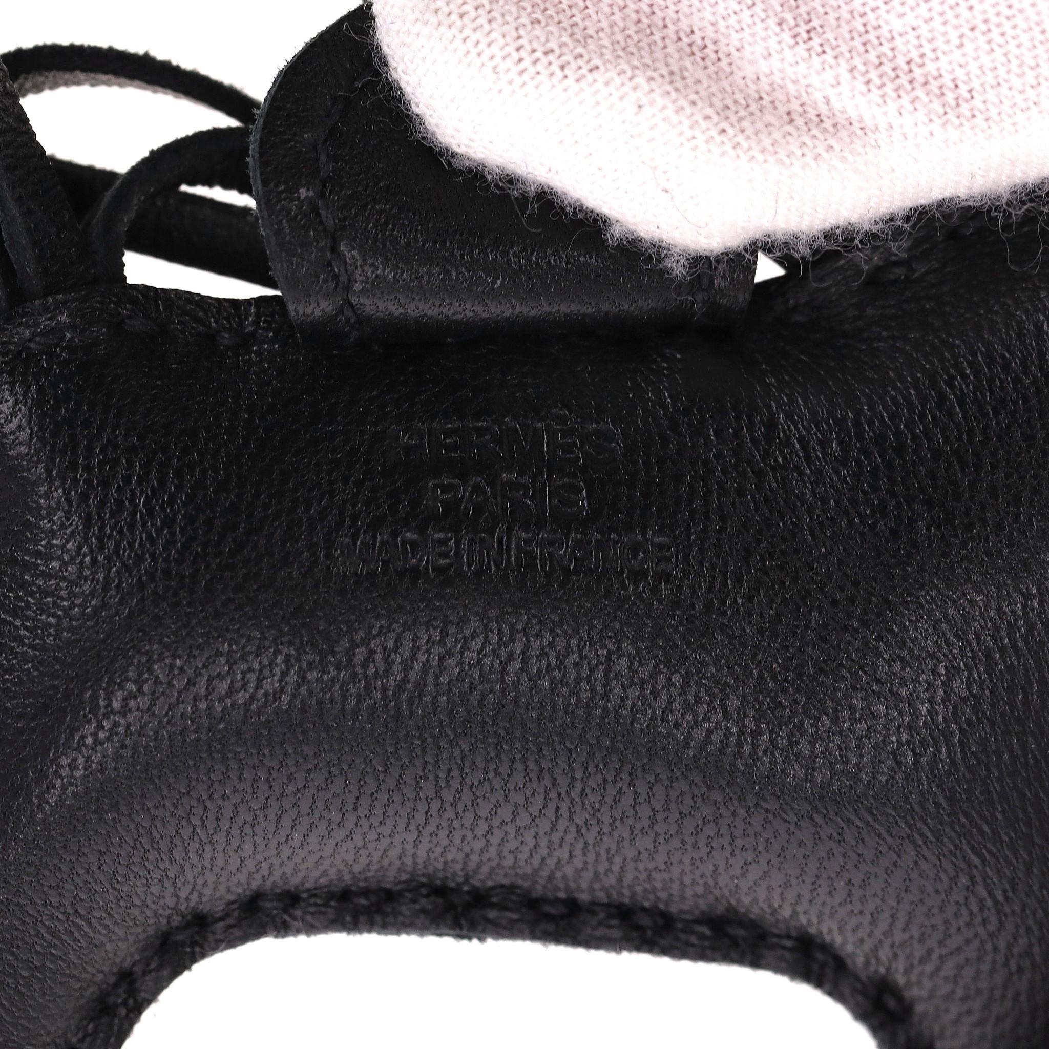 Hermes So Black Rodeo Pegasus Leather Bag Charm PM For Sale 1
