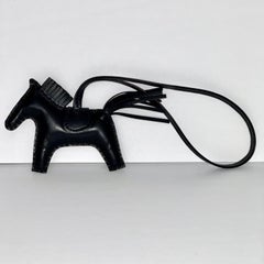 Hermes So Black Rodeo PM Bag Charm Horse New
