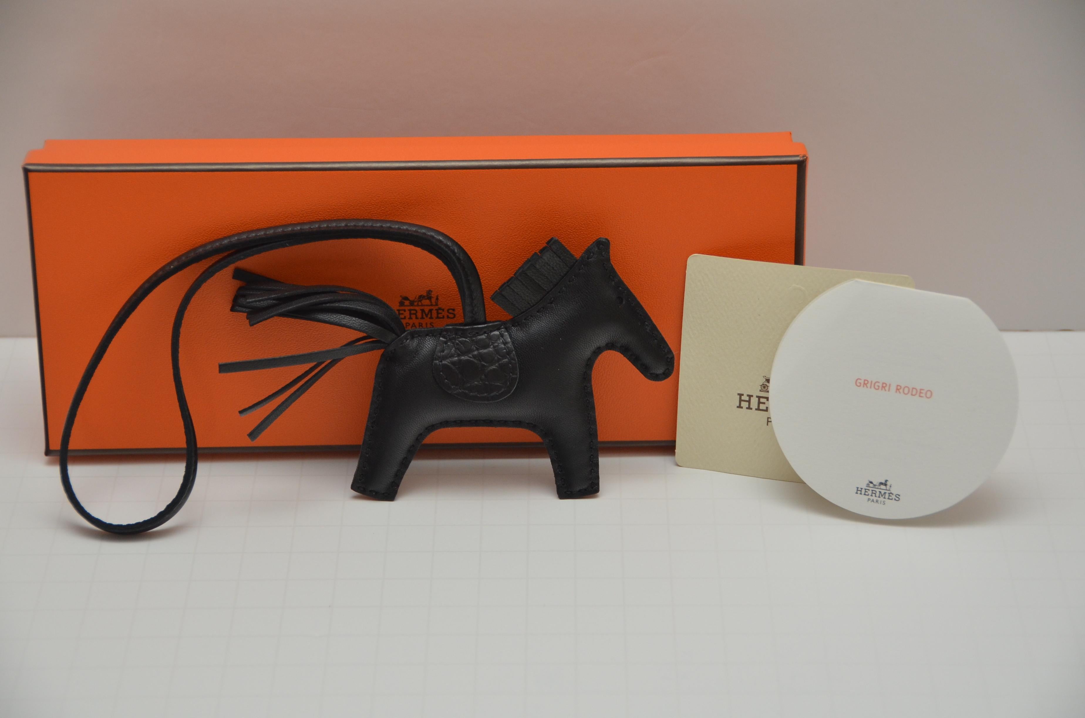 Hermes PM   Rodeo Charm 
Noir Black Touch  
NEW with box and tags and CITES 

FINAL SALE.